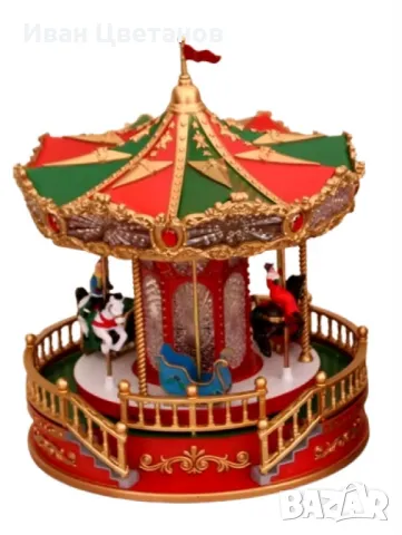 Музикална Коледна въртележка със светлини и музика