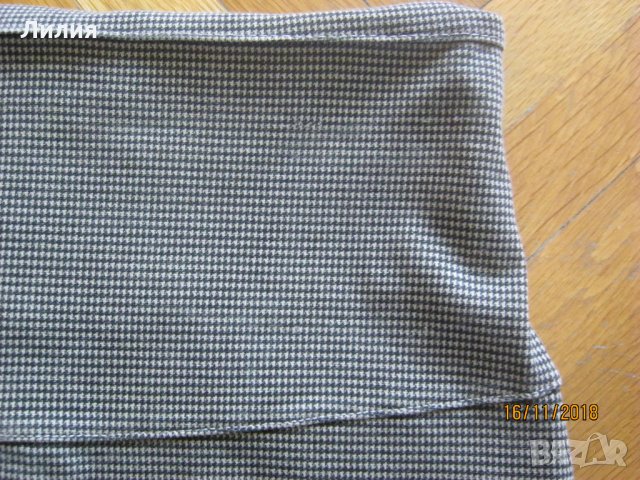 Пепитена разтеглива пола-тип молив (за офис) и блуза естествена коприна, снимка 4 - Поли - 27466473