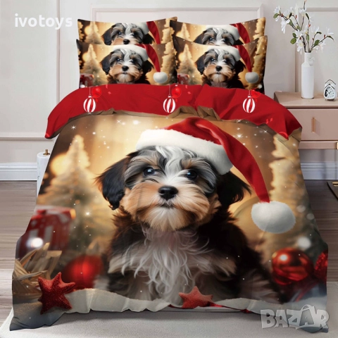 Двулицево коледно спално бельо (Реално изображение), 6 части - Модел WS17115