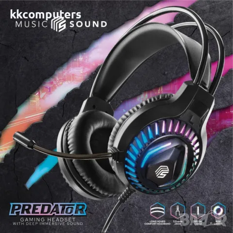 Cellularline MS Predator с микрофон , черени Геймърски слушалки, снимка 3 - Слушалки и портативни колонки - 50379335