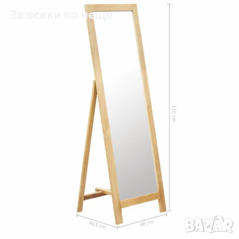 Свободностоящо огледало, 48x46,5x150 см, дъб масив