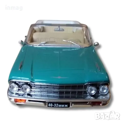 Метална колa ZIL 111D Cabriolet / ЗИЛ, 1963, Hachette, мащаб 1:24, зелен цвят, VQR042, снимка 7 - Колекции - 47760955