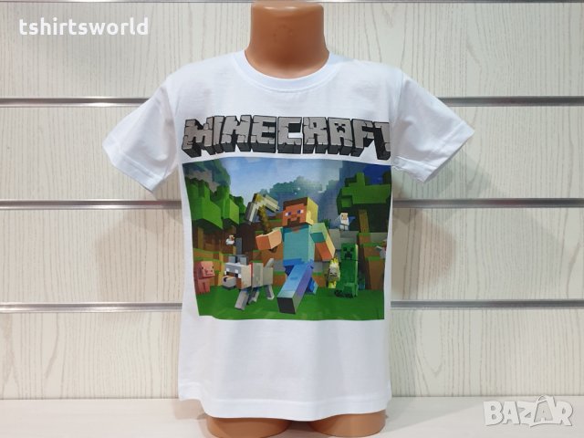 Нова бяла детска тениска с дигитален печат MINECRAFT (Майнкрафт), снимка 7 - Детски тениски и потници - 32607577