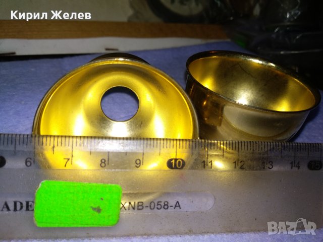 ДВЕ ЗЛАТИСТИ МЕСИНГОВИ ВИНТИДЖ ЧАШКИ За ВАРЕНИ ЯЙЦА 41275, снимка 2 - Чаши - 43650764