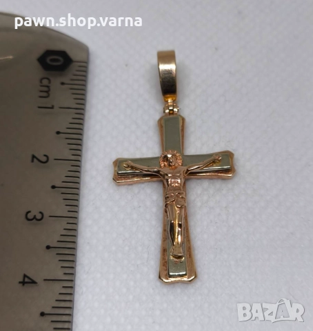 Златен кръст 585 проба – нов, маркиран, с лазерно клеймо, снимка 4 - Колиета, медальони, синджири - 52310289