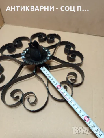 Стар Ръчно Кован Метален Орнамент., снимка 9 - Антикварни и старинни предмети - 49276872