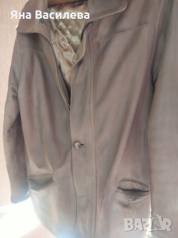 Кафяво кожено яке, снимка 5 - Якета - 34596163