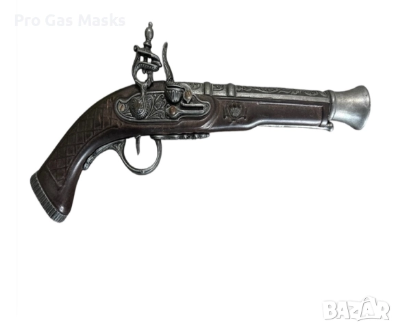 Винтидж Пистолет уникален Рядък пиратски реплика копие античен дърво и метал, стенен декор, декорати