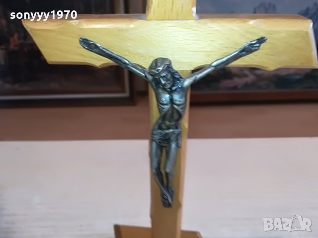 ДЪРВЕН КРЪСТ С ХРИСТОС-МЕД/МЕСИНГ, снимка 9 - Колекции - 28344334