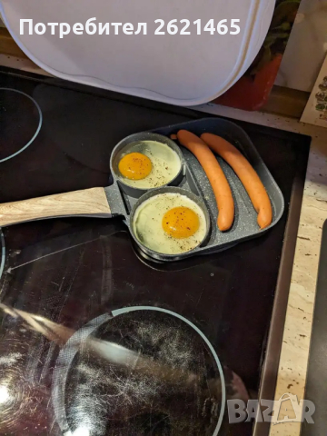 Оребрен Тиган за 2 броя пържени яйца и печене, подходящ за бургери, снимка 5 - Съдове за готвене - 44883927