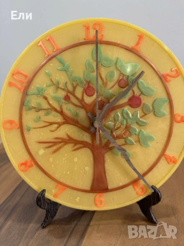 Ръчно изработен часовник - дървото на живота, с луминисцентни цифри, снимка 6 - Стенни часовници - 52954595