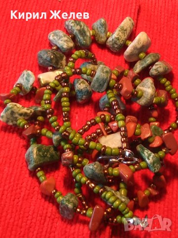 СТАРО МЪНИСТЕНО с МНОГО РАЗЛИЧНИ СКЪПОЦЕННИ КАМЪНИ КОЛИЕ 12692