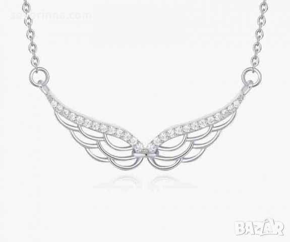 Сребърно колие Ангелски криле, снимка 2 - Колиета, медальони, синджири - 38041415