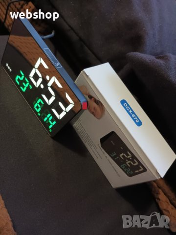 Огледален LED часовник с дата , термометър и аларма/ПОСТОЯННО СВЕТИ/, снимка 4 - Друга електроника - 39884925