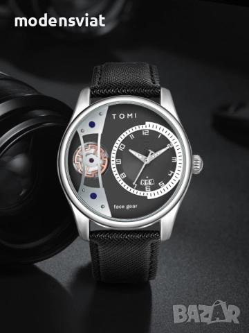 Мъжки луксозен часовник ТОМИ комплект с две каишки, снимка 3 - Мъжки - 51888641