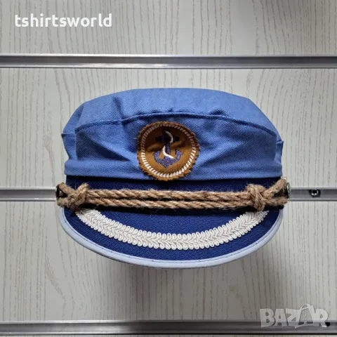 Нова детска капитанска шапка с Котвичка в син цвят 