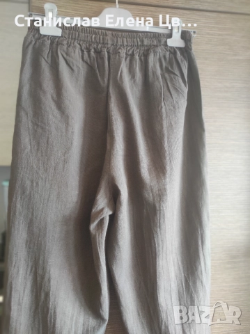Тъмнокафяв ленен панталон , снимка 3 - Панталони - 51464785