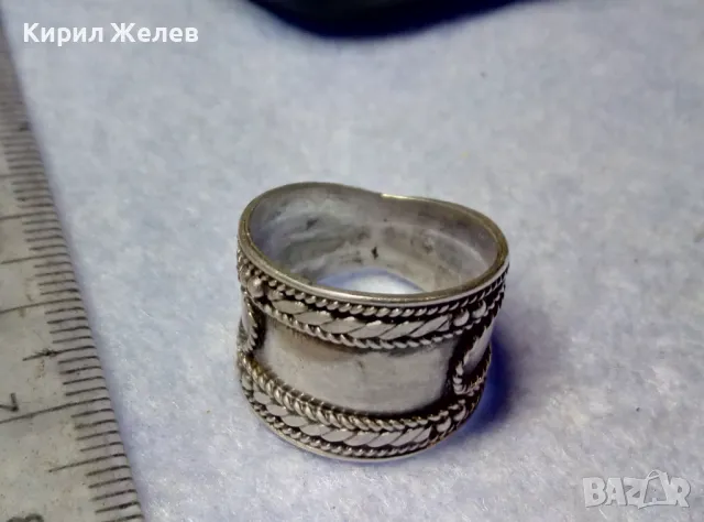 СТАРИНЕН РЕТРО АРТ ОРНАМЕНТИРАН СРЕБЪРЕН ПРЪСТЕН СРЕБРО ВИСОКА ПРОБА МАЙСТОРСКО БИЖУ 34933, снимка 6 - Антикварни и старинни предмети - 50354739