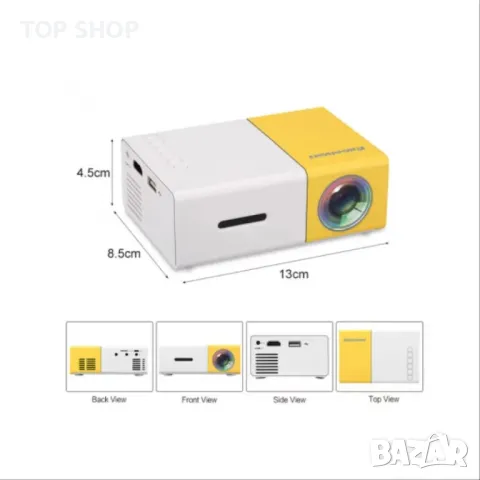 PVO Мини LED видео проектор/Full HD/забавления за деца/домашно кино/HDMI/USB/дистанционно, снимка 2 - Плейъри, домашно кино, прожектори - 49308586