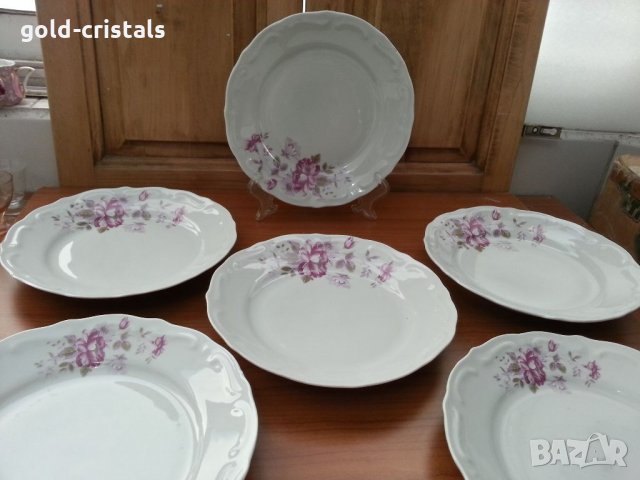 Стар български порцелан чинии Изида  плитки, снимка 4 - Антикварни и старинни предмети - 33491446