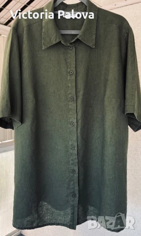 Голяма ленена риза ULLA POPKEN , снимка 4 - Ризи - 50854498