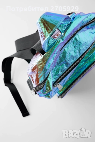 Zara шанжирана ефектна раница цвят хамелеон, снимка 5 - Кенгура и ранички - 51470601