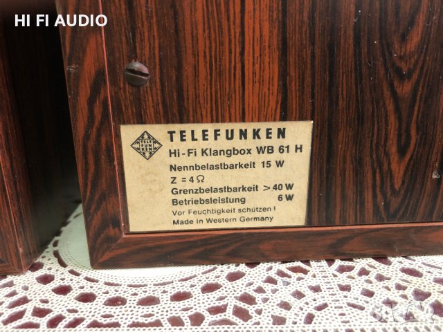Telefunken  WB 61 H, снимка 6 - Тонколони - 44071851
