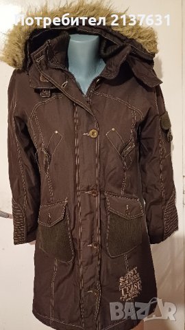 ДАМСКО ДЪЛГО ЯКЕ с КАЧУЛКА - Размер  S, снимка 1