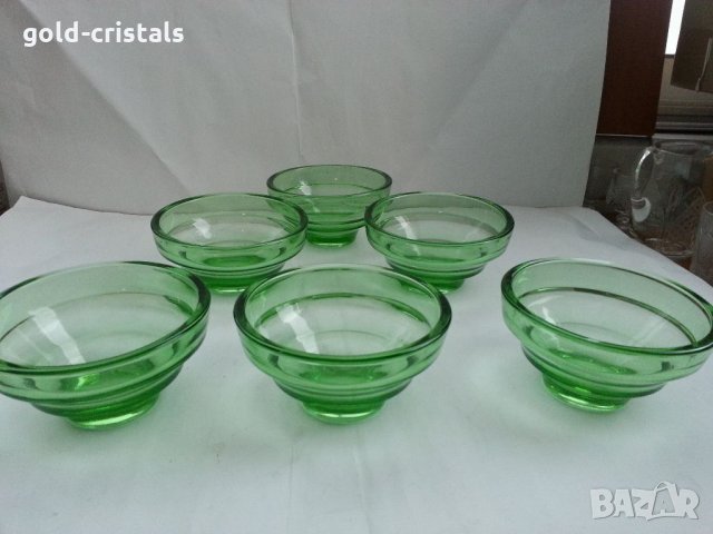 Стъклени купички зелено стъкло 