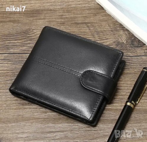мжки портфейл естествена кожен телешки бокс джоб за монети документи, снимка 3 - Портфейли, портмонета - 42944571