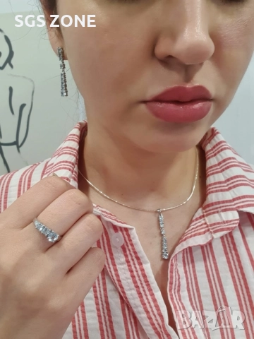 сребърни обеци с топаз или гранат