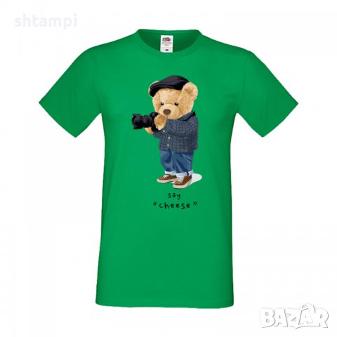 Мъжка тениска bear Say Cheese,Мече,Меченце,Животно, Играчка,Изненада,Подарък,Повод,, снимка 10 - Тениски - 37293777