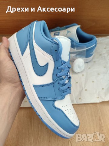 Nike Air Jordan 1 Low Blue unc university blue white обувки Маратонки Кецове номер 43 размер, снимка 5 - Маратонки - 37561071