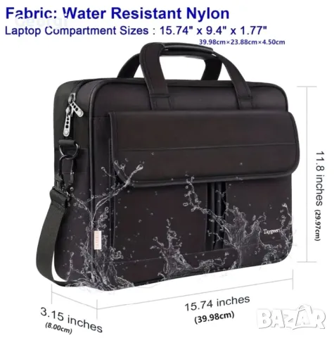 Стилно Офис куфарче за лаптоп 15.6"! Луксозна Полиестерна Месинджър-чанта с висока функционалност!, снимка 3 - Чанти - 49350979