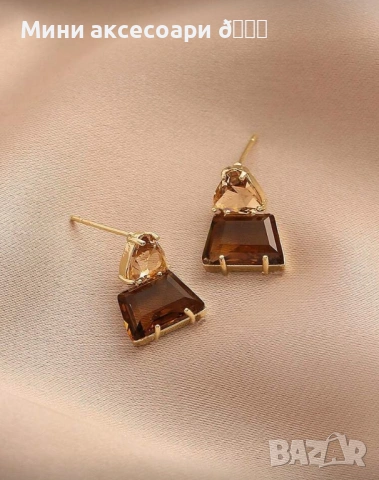 Дамски обеци с камъни, снимка 2 - Обеци - 53213116