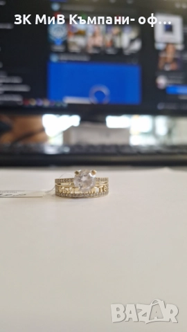 Златен Пръстен 3.44гр 04629-25 , снимка 3 - Пръстени - 52040231