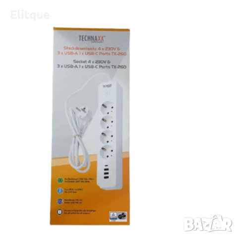 Разклонител с  4 гнезда, 3хUSB + type C, снимка 2 - Други стоки за дома - 52593581