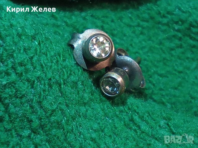 СТАРИ СРЕБЪРНИ ОБЕЦИ ОКСИДИРАНИ с МИНИАТЮРНИ КРИСТАЛИ РЕТРО КЛАСИК МОДЕЛ 27211, снимка 2 - Антикварни и старинни предмети - 36867720