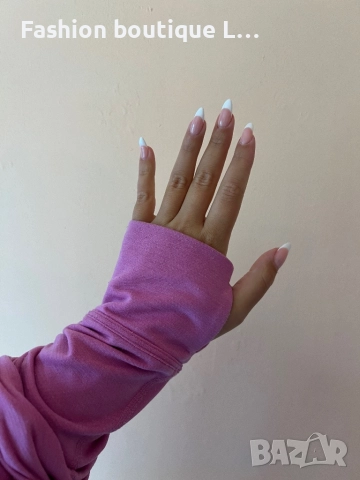 Nike оригинална розова термо блуза с дупки за пръстите на ръцете и джоб с цип на гърба S / М размер , снимка 9 - Блузи с дълъг ръкав и пуловери - 52052237