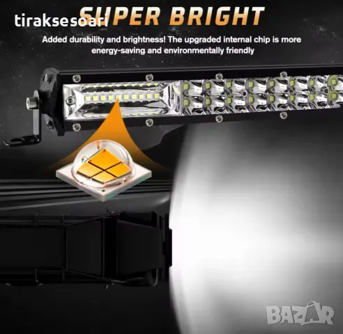 НОВ МОДЕЛ 34 cm 120W 12D ULTRASLIM LED BAR в комплект с окабеляване, снимка 6 - Аксесоари и консумативи - 49680526