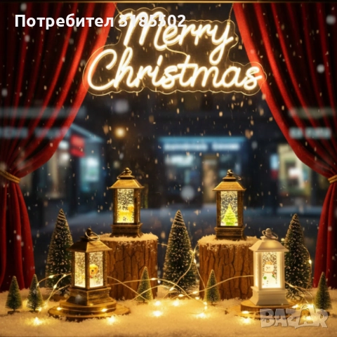 LED Коледен фенер с падащ сняг – топлина, уют и празнично настроение във всеки дом, снимка 2 - Други стоки за дома - 52351412