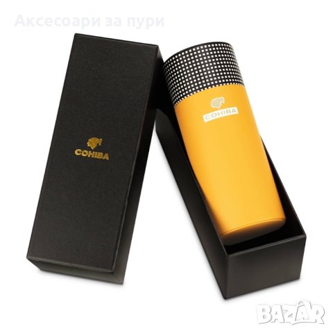 Преносима кожена кутия за пури (хумидор) Cohiba – за 5–6 пури, снимка 5 - Табакери - 31949671