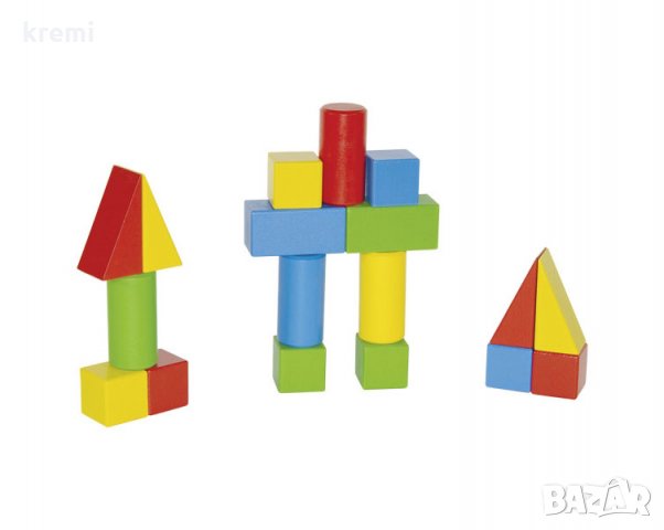 НОВ! Goki дървен конструктор с количка за дърпане , снимка 7 - Конструктори - 29048527