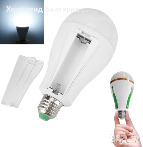 Акумулаторна LED крушка - свети и когато няма ток, снимка 3 - Друга електроника - 48770052