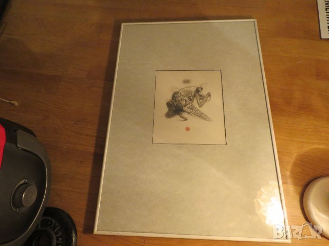 Стара картина Exlibris - рисувана 1995г.-  Робърт Баръмов /1966. - 2021 г.) Художник, снимка 2 - Картини - 37772246