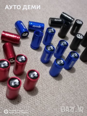 Качествени черни червени и хром капачки Motorsport за вентили винтили R line Volkswagen Фолксваген, снимка 4 - Аксесоари и консумативи - 32796834