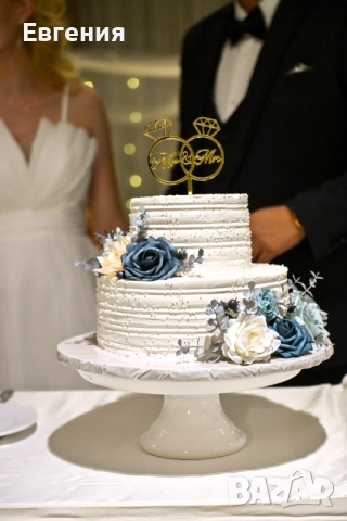 Kомплект сватбена украса в синьо, снимка 10 - Други - 52030465