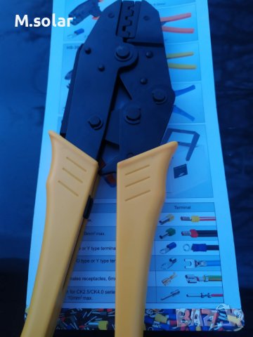 Клещи за кримпване на MC4 конектори 2.5 ÷ 6 мм² и кабелни обувки., снимка 2 - Клещи - 36224744