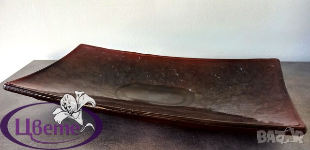 Стъклено, декоративно плато - Ръчна изработка