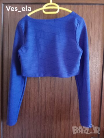 къса турско синя блуза Oneness размер М, снимка 2 - Тениски - 28614838